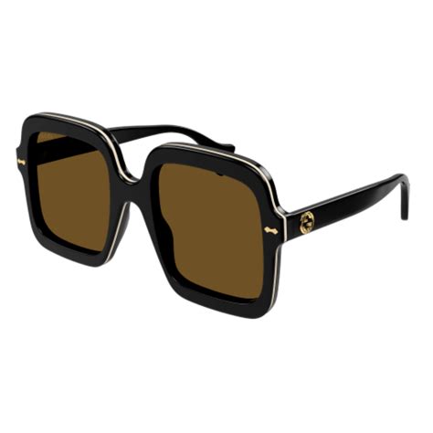 occhiali gucci oro nero|occhiali Gucci sole quadrati.